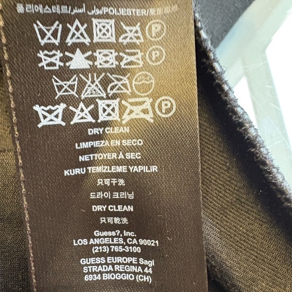 Guess Black Peplum Blouse Long Sleeve faux leather snakeskin women's size Small - Picture 4 of 7